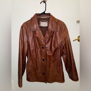 Brandon Thomas Women's Tan Leather Jacket
